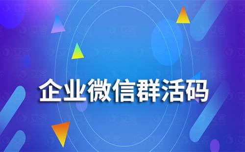 企業微信群活碼是什么